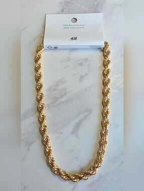 H&M Gold Rope Chain Necklace 17"